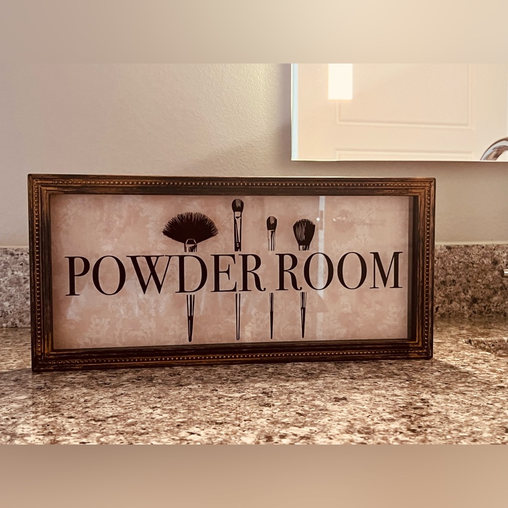 Powder room wall sign